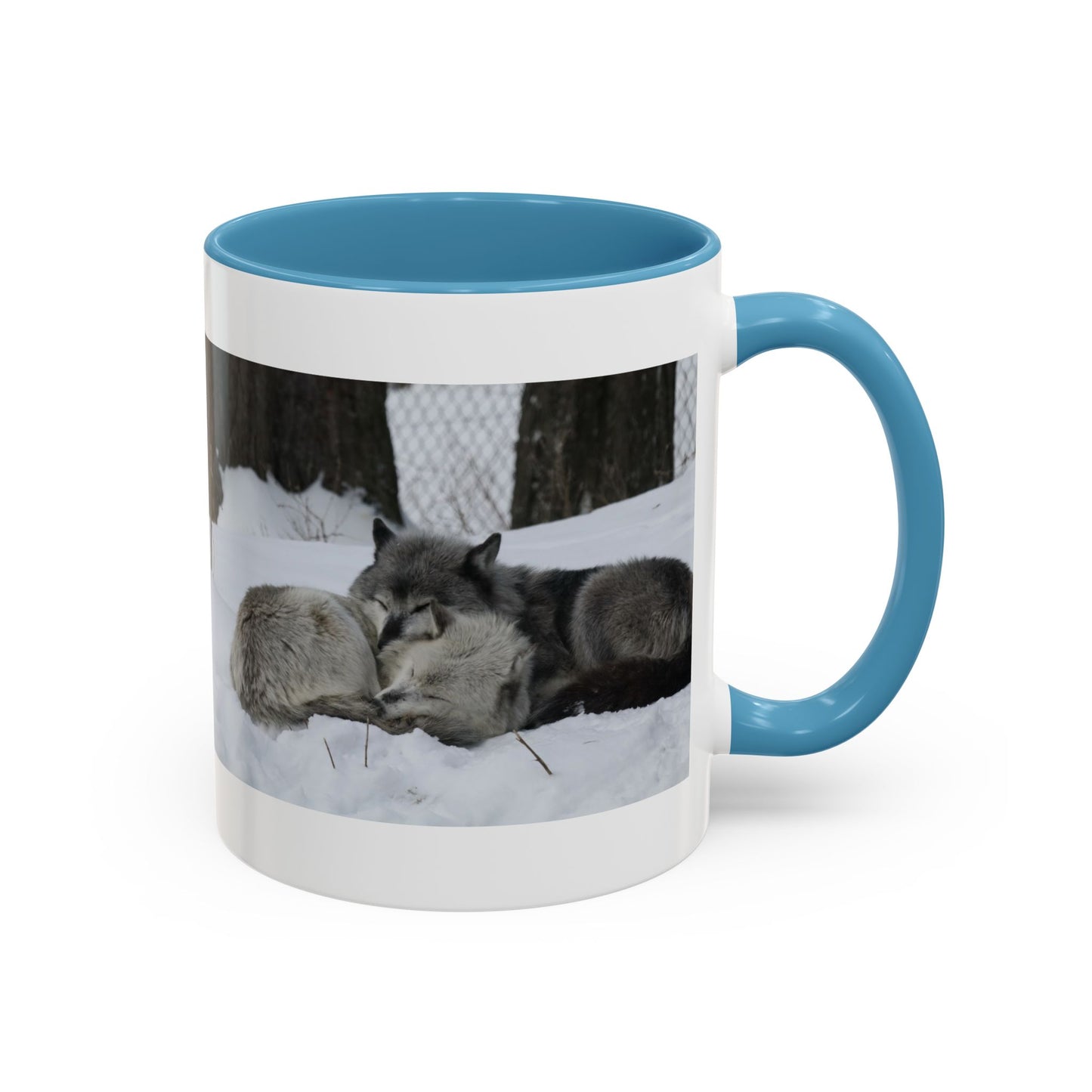 Wolf Pair Accent Coffee Mug – Winter Wildlife Photo Mug (11/15 oz)