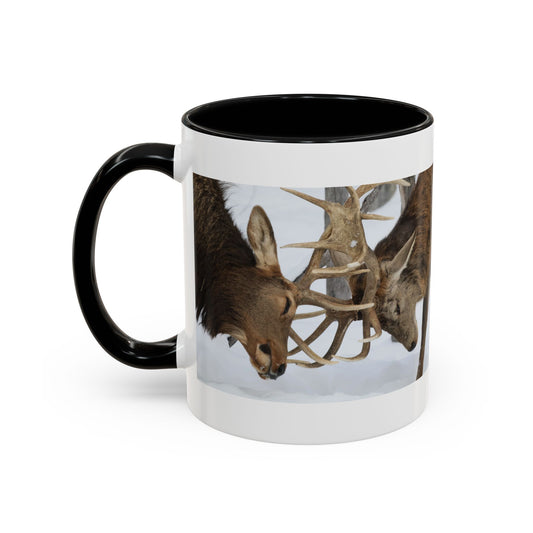 Deer Antler Clash Coffee Mug — Rustic Wildlife Accent Mug (11/15oz)