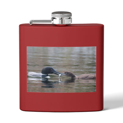 6oz Stainless Steel Flask — Duck Pair Wildlife Photo Hip Flask (Nature Lover Gift)