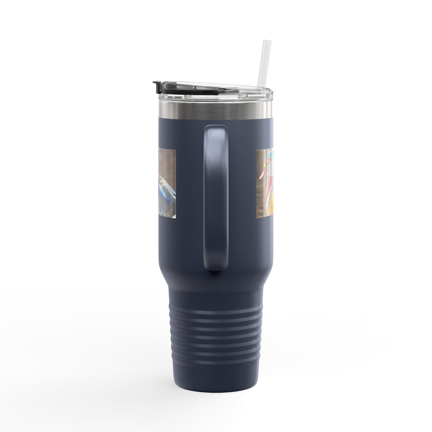 Wood Duck 40oz Insulated Travel Mug — Large Stainless Tumbler with Handle