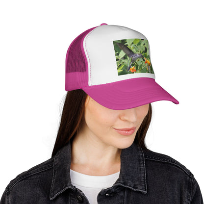 Hummingbird Photo Trucker Cap — Nature Wildlife Mesh Hat