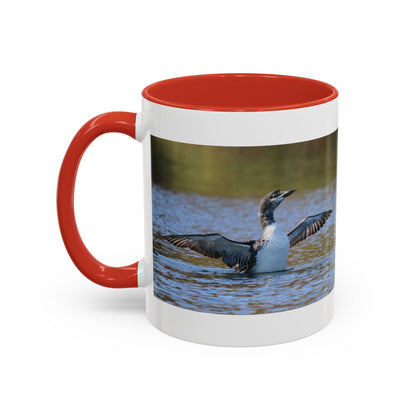 Loons in Flight Accent Coffee Mug — Wildlife Bird Photography Drinkware