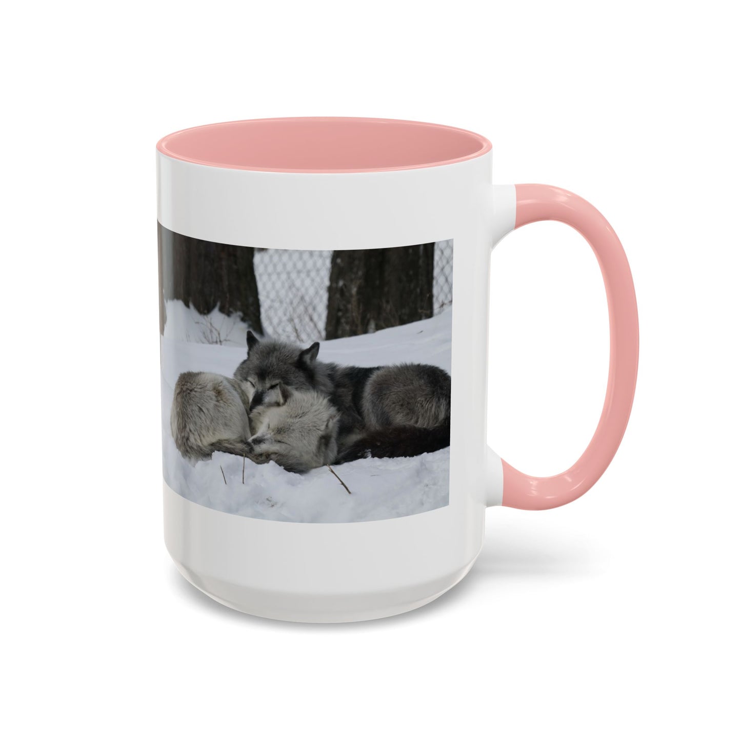 Wolf Pair Accent Coffee Mug – Winter Wildlife Photo Mug (11/15 oz)
