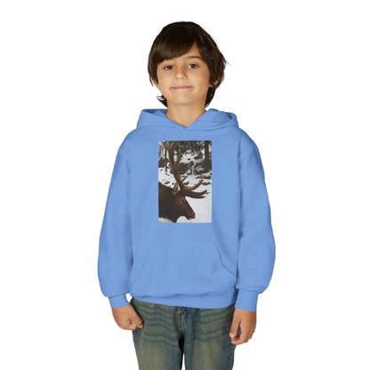 Moose Portrait Hoodie | Youth Hooded Sweatshirt