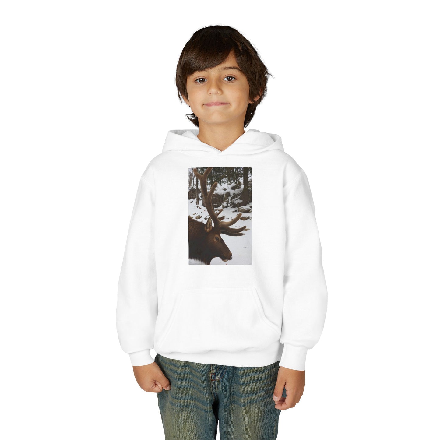 Moose Portrait Hoodie | Youth Hooded Sweatshirt