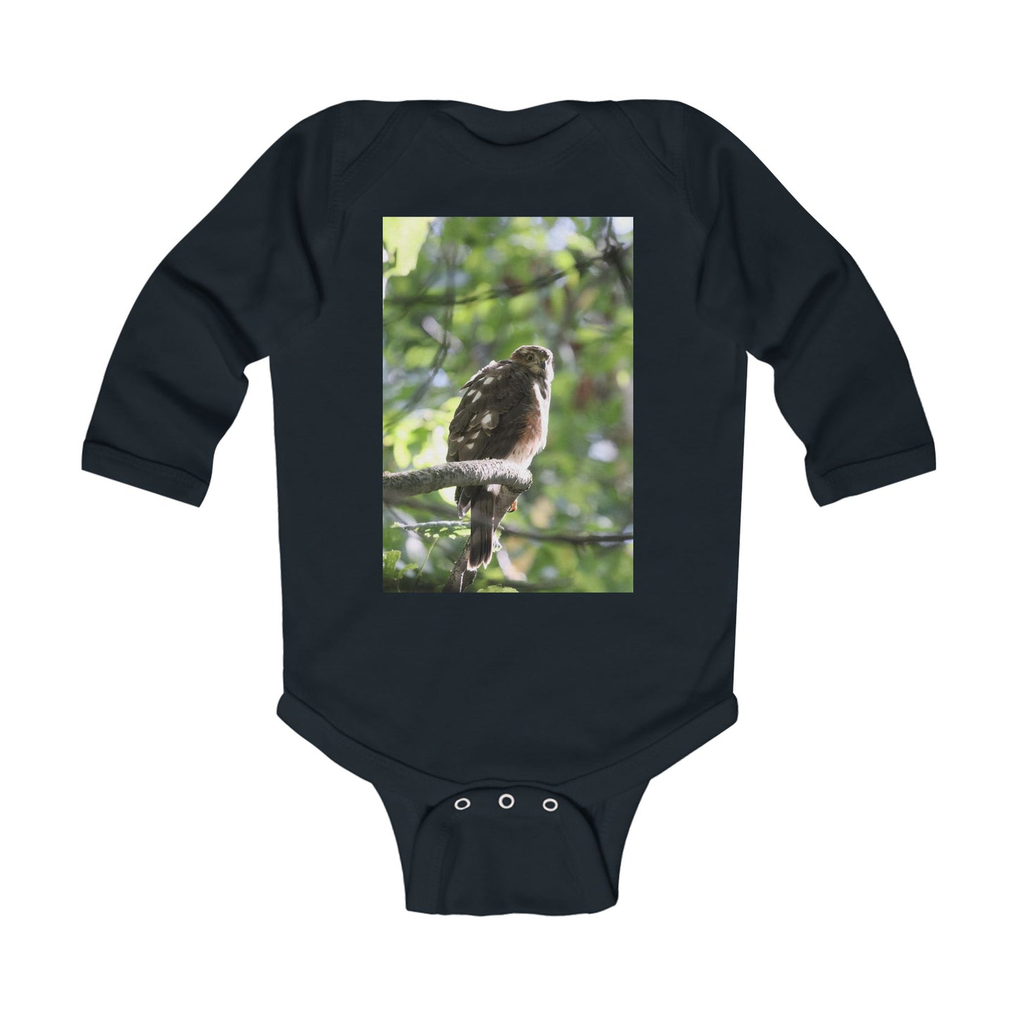 Baby Bodysuit with Perched Hawk Photo - Nature Infant Long Sleeve Onesie
