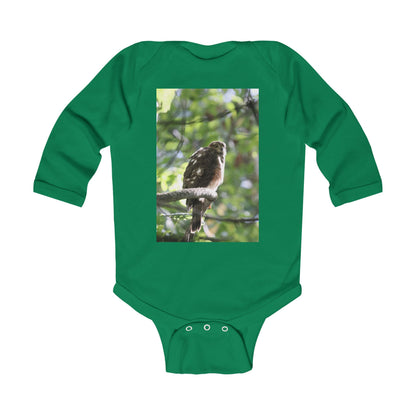 Baby Bodysuit with Perched Hawk Photo - Nature Infant Long Sleeve Onesie