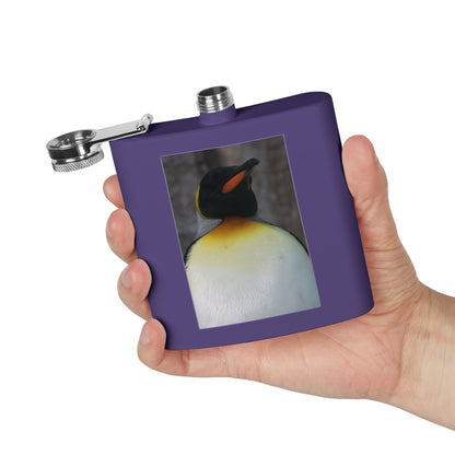 Penguin Portrait Flask — 6oz Stainless Steel Hip Flask