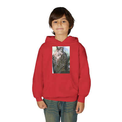 Youth Owl Hoodie – Photoreal Hawk Owl Print Kids' Hooded Sweatshirt