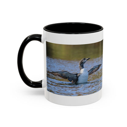 Loons in Flight Accent Coffee Mug — Wildlife Bird Photography Drinkware