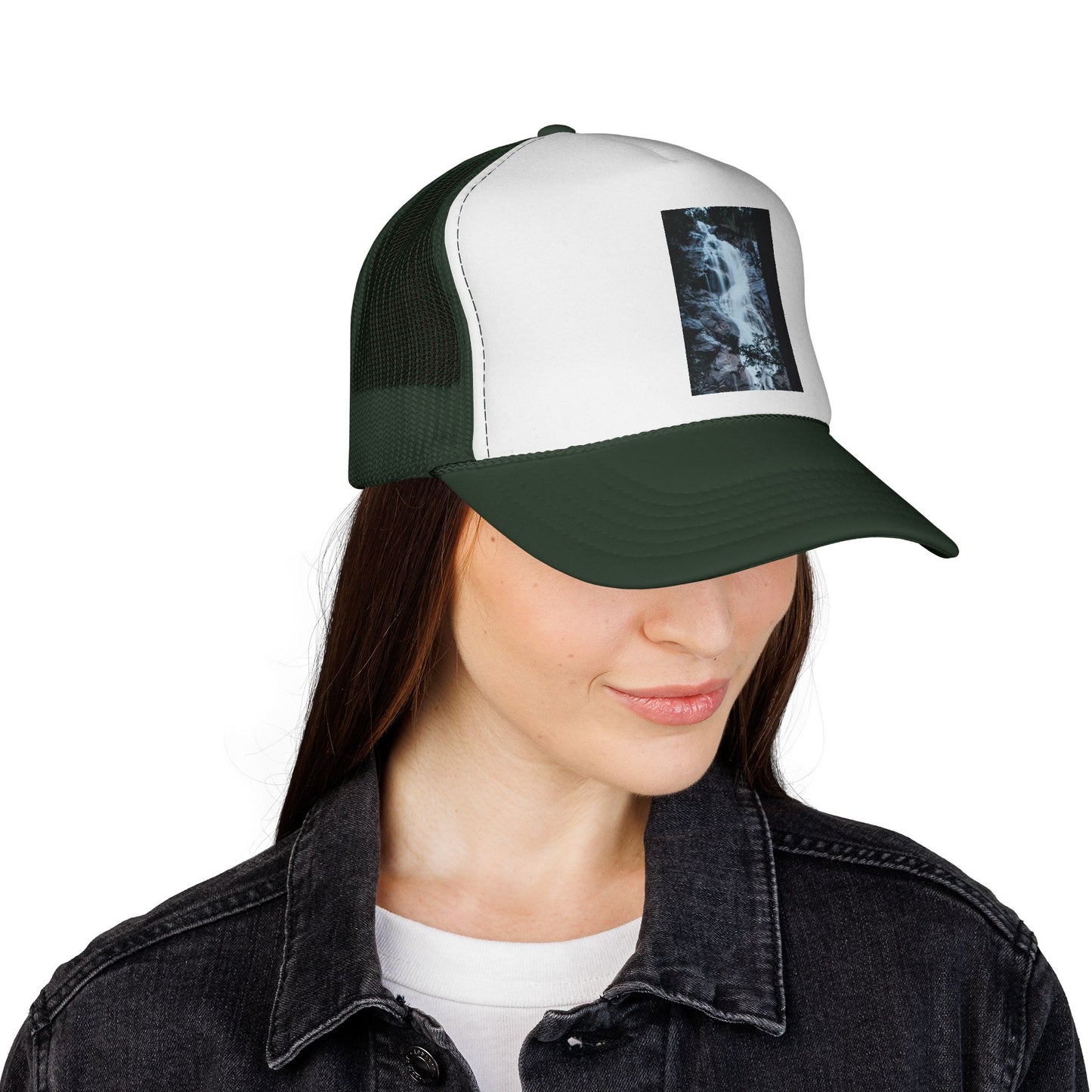 Waterfall Photo Trucker Cap — Outdoor Adventure Mesh Hat