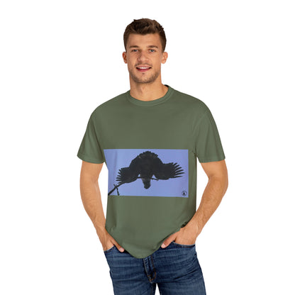 Aerial Raven: Black Wing Silhouette, Overhead Flight Perspectivephotography shirts