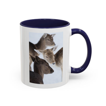 Deer Herd Accent Coffee Mug — Wildlife Photo Ceramic Mug (11/15oz)