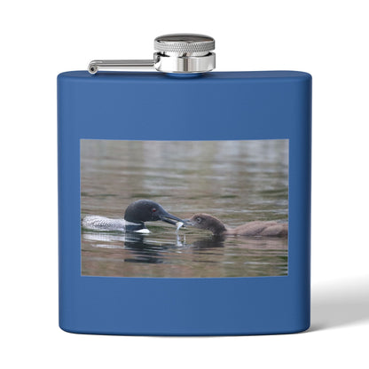6oz Stainless Steel Flask — Duck Pair Wildlife Photo Hip Flask (Nature Lover Gift)