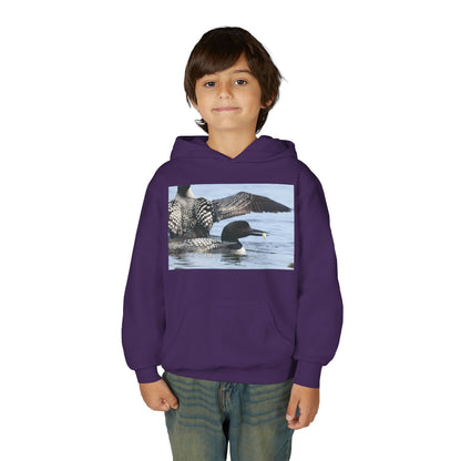 Loon Lake Youth Hoodie — Scenic Common Loon Wildlife Photo