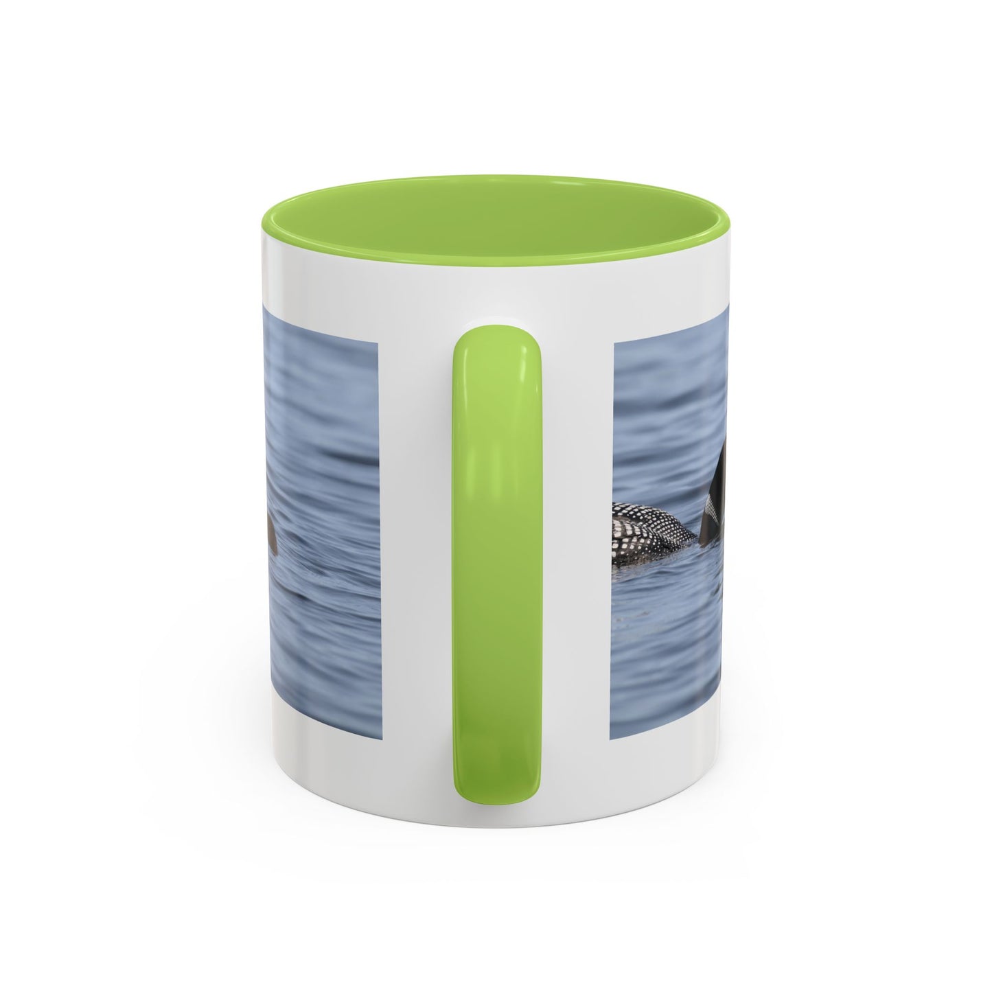 Loon Family Accent Coffee Mug — Scenic Lake Bird Photography (11/15oz)