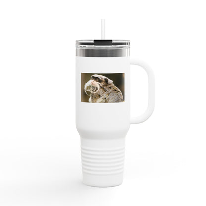 40oz Insulated Travel Mug – Cute Sloth Drinking Coffee Photo