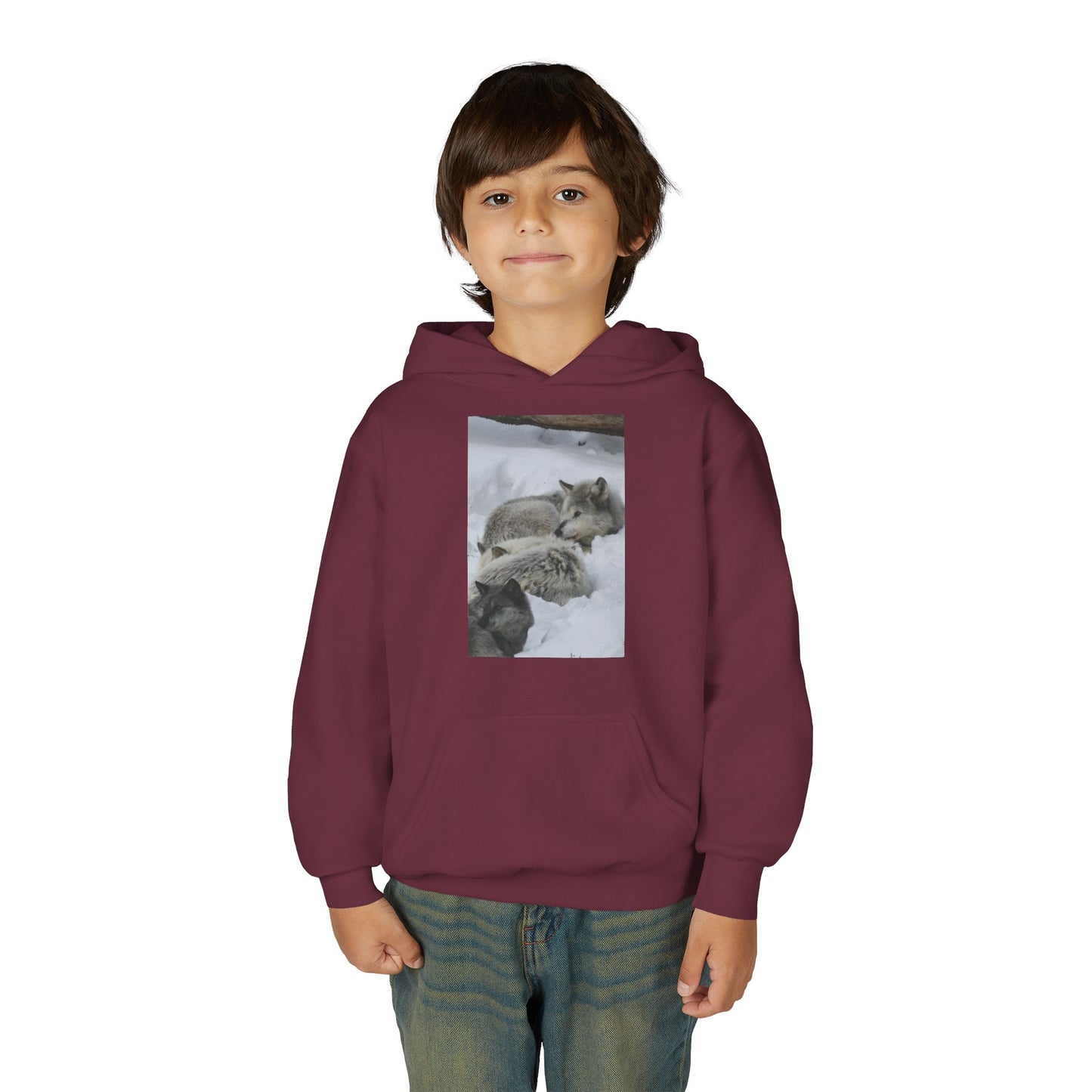 Sleeping Foxes Youth Hoodie | Wildlife Photography, Snow Scene