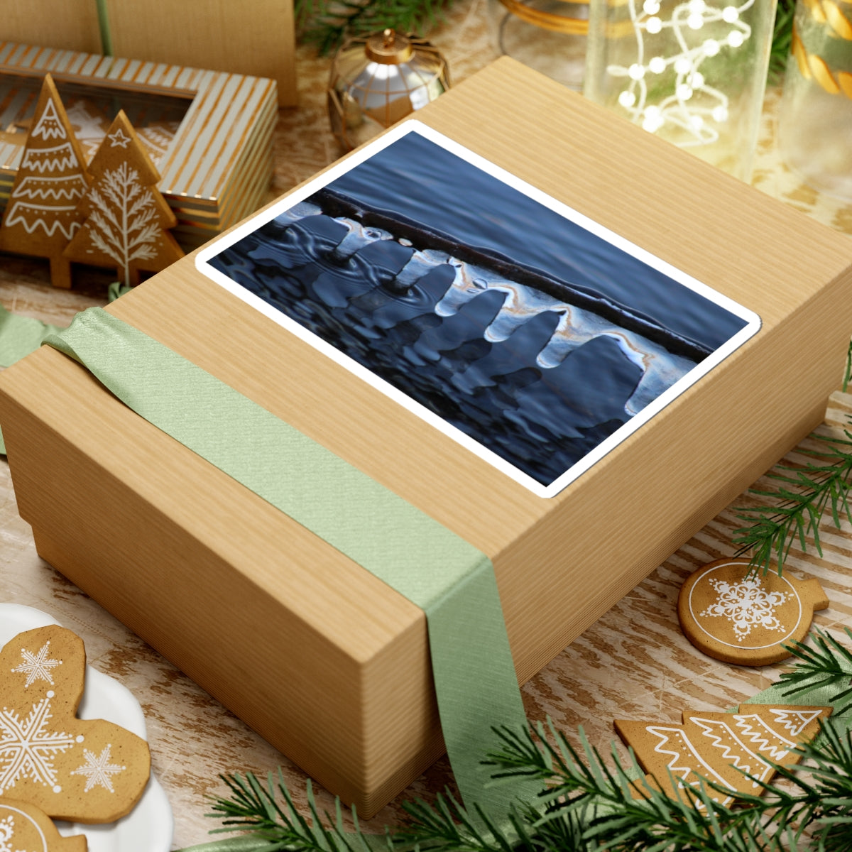 Ice Formations Kiss-Cut Sticker — Moody Blue Winter Nature Decal