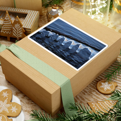 Ice Formations Kiss-Cut Sticker — Moody Blue Winter Nature Decal