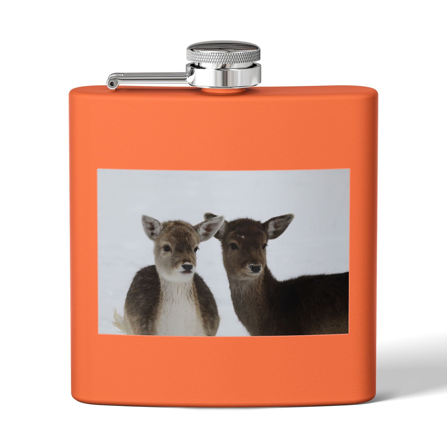 Deer Duo Stainless Steel Flask – 6oz Wildlife Pocket Hip Flask