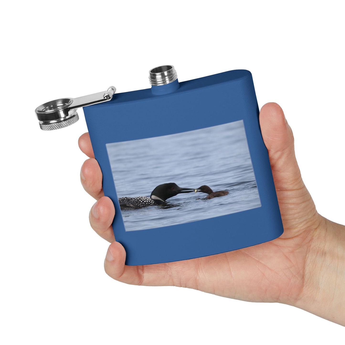 Loon Family 6oz Stainless Steel Flask – Wildlife Nature Gift