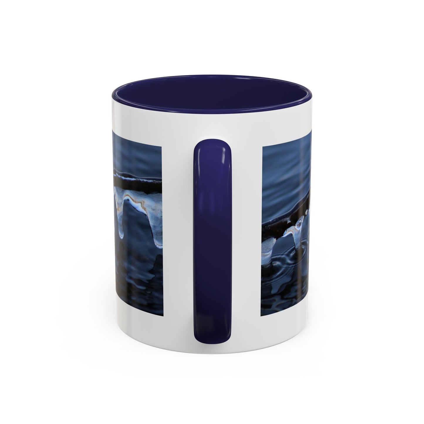 Blue Icicle Wave Accent Coffee Mug — Winter Water Photography 11/15oz