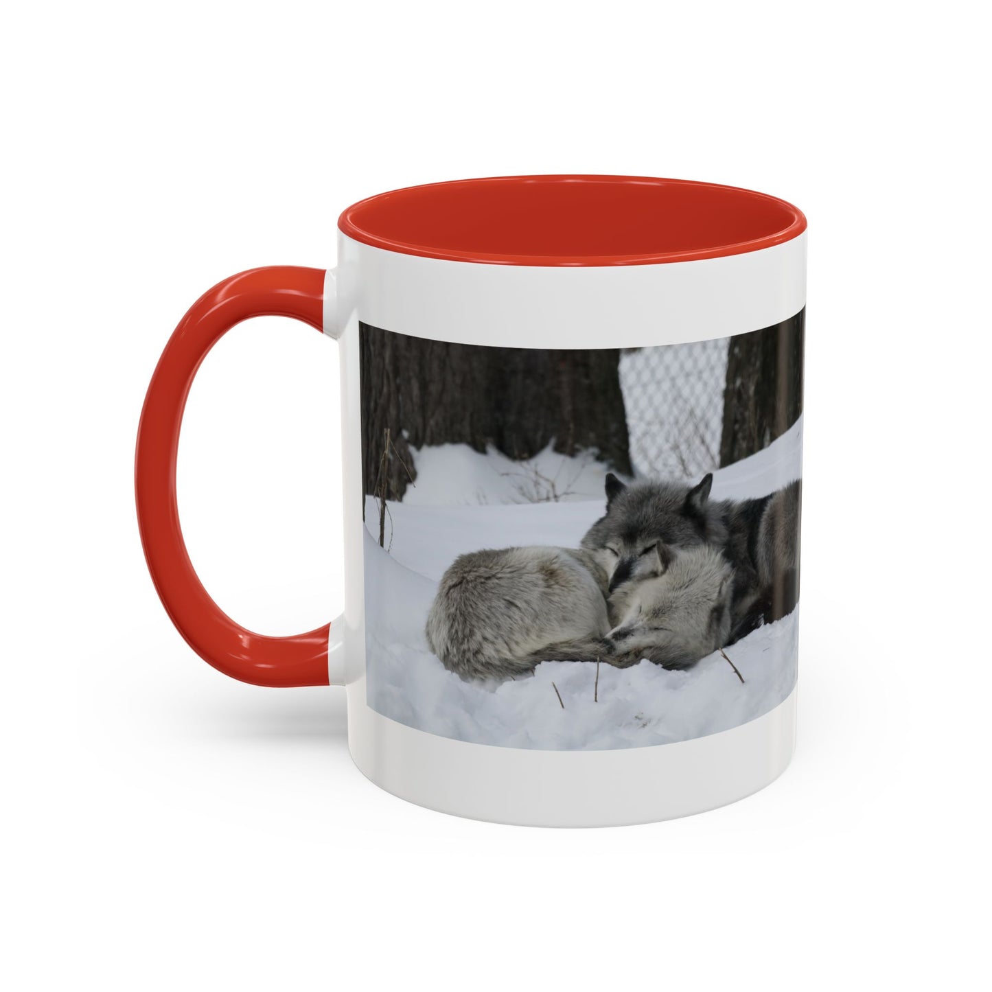 Wolf Pair Accent Coffee Mug – Winter Wildlife Photo Mug (11/15 oz)
