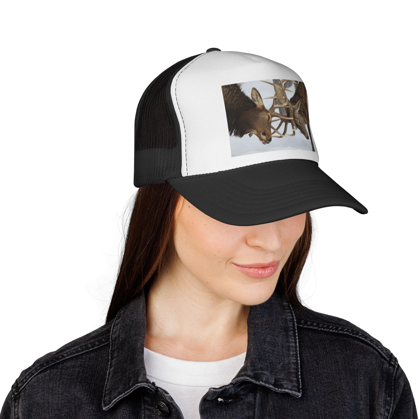 Elk Antler Clash Trucker Cap — Wildlife Hunting Outdoors Hat