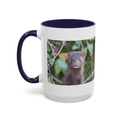 Cute Mink Photo Accent Mug – Wildlife Photography Coffee Cup (11/15 oz)
