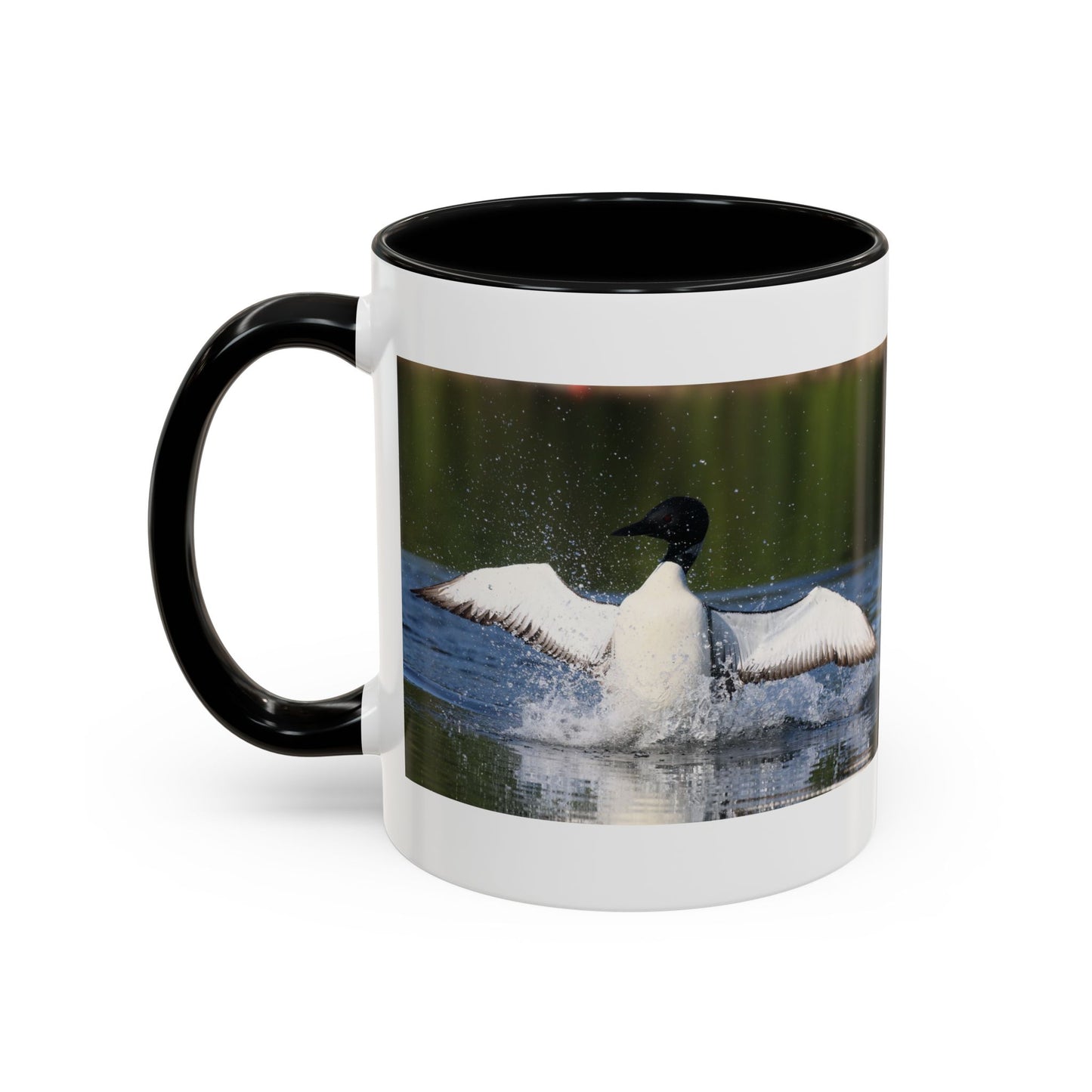 Loons Taking Off Accent Coffee Mug — Wildlife Nature Bird Lover Gift