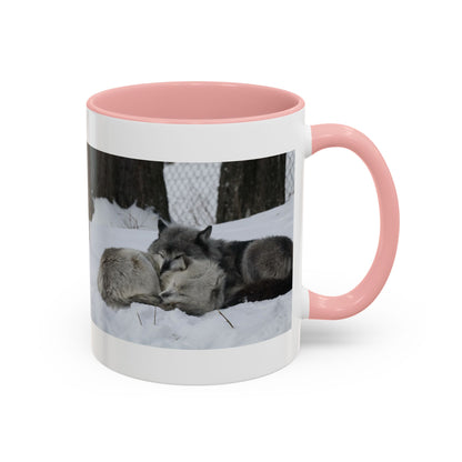 Wolf Pair Accent Coffee Mug – Winter Wildlife Photo Mug (11/15 oz)