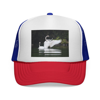 Swan Photo Trucker Cap — Wildlife Nature Hat