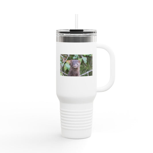 Otter Photo 40oz Insulated Travel Mug — Cute Wildlife Stainless Tumbler