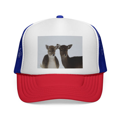 Deer Couple Trucker Cap — Cute Wildlife Snapback Hat