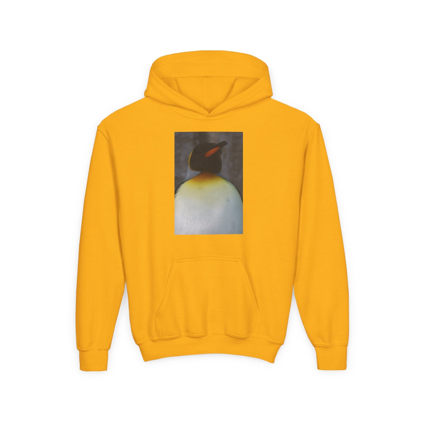 Penguin Art Youth Hoodie — Minimalist Royal Penguin Illustration Sweatshirt