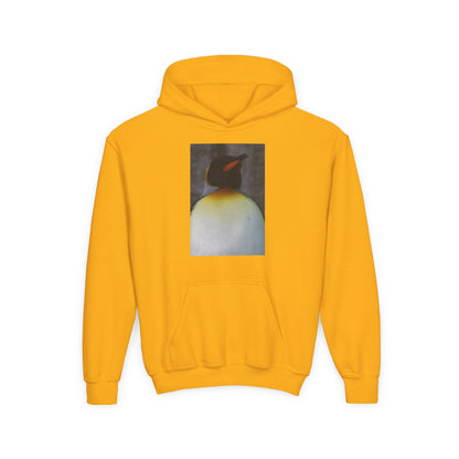 Penguin Art Youth Hoodie — Minimalist Royal Penguin Illustration Sweatshirt