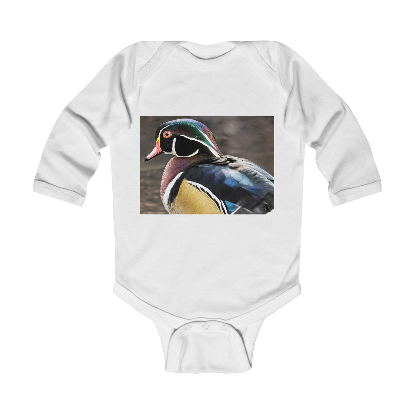 Baby Bodysuit with Colorful Wood Duck Photo — Infant Long Sleeve Onesie