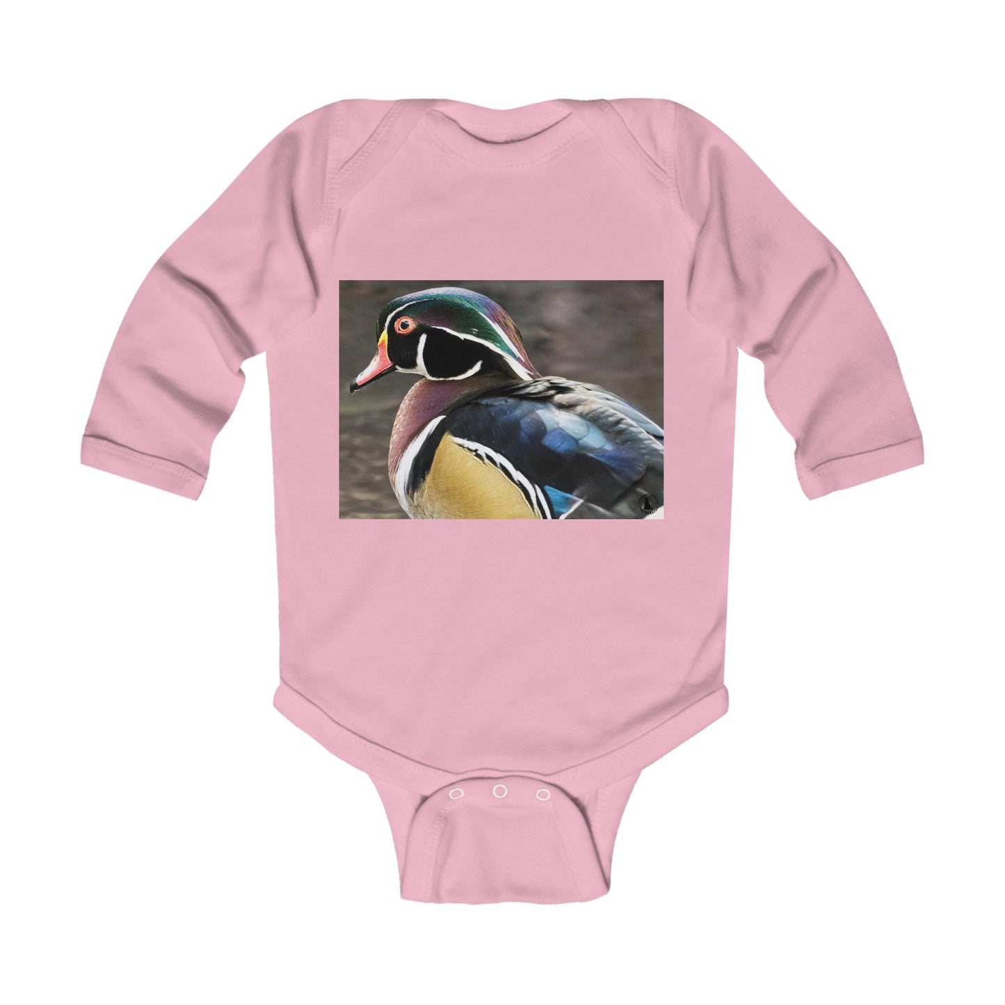 Baby Bodysuit with Colorful Wood Duck Photo — Infant Long Sleeve Onesie