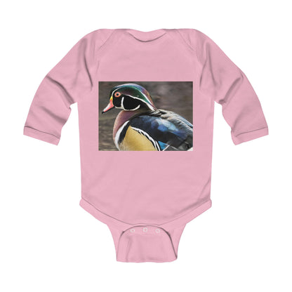 Baby Bodysuit with Colorful Wood Duck Photo — Infant Long Sleeve Onesie