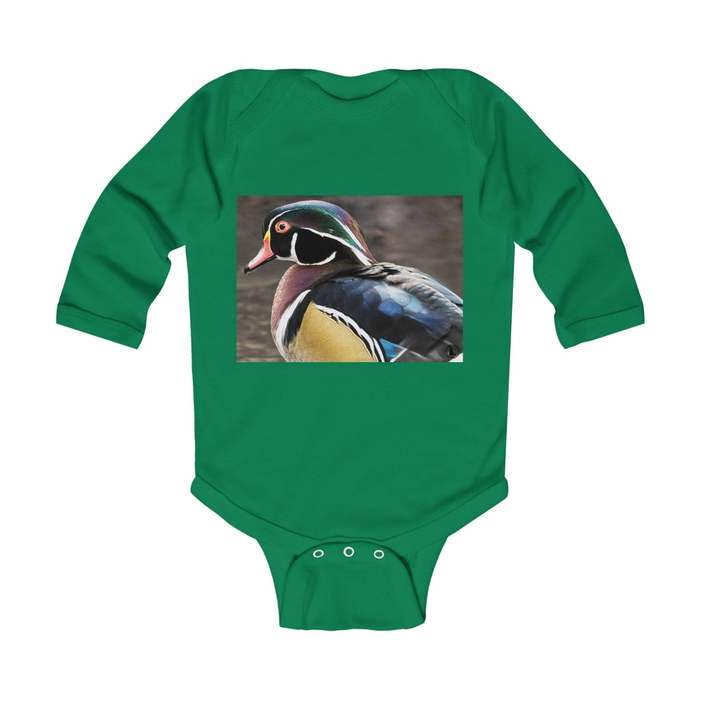 Baby Bodysuit with Colorful Wood Duck Photo — Infant Long Sleeve Onesie