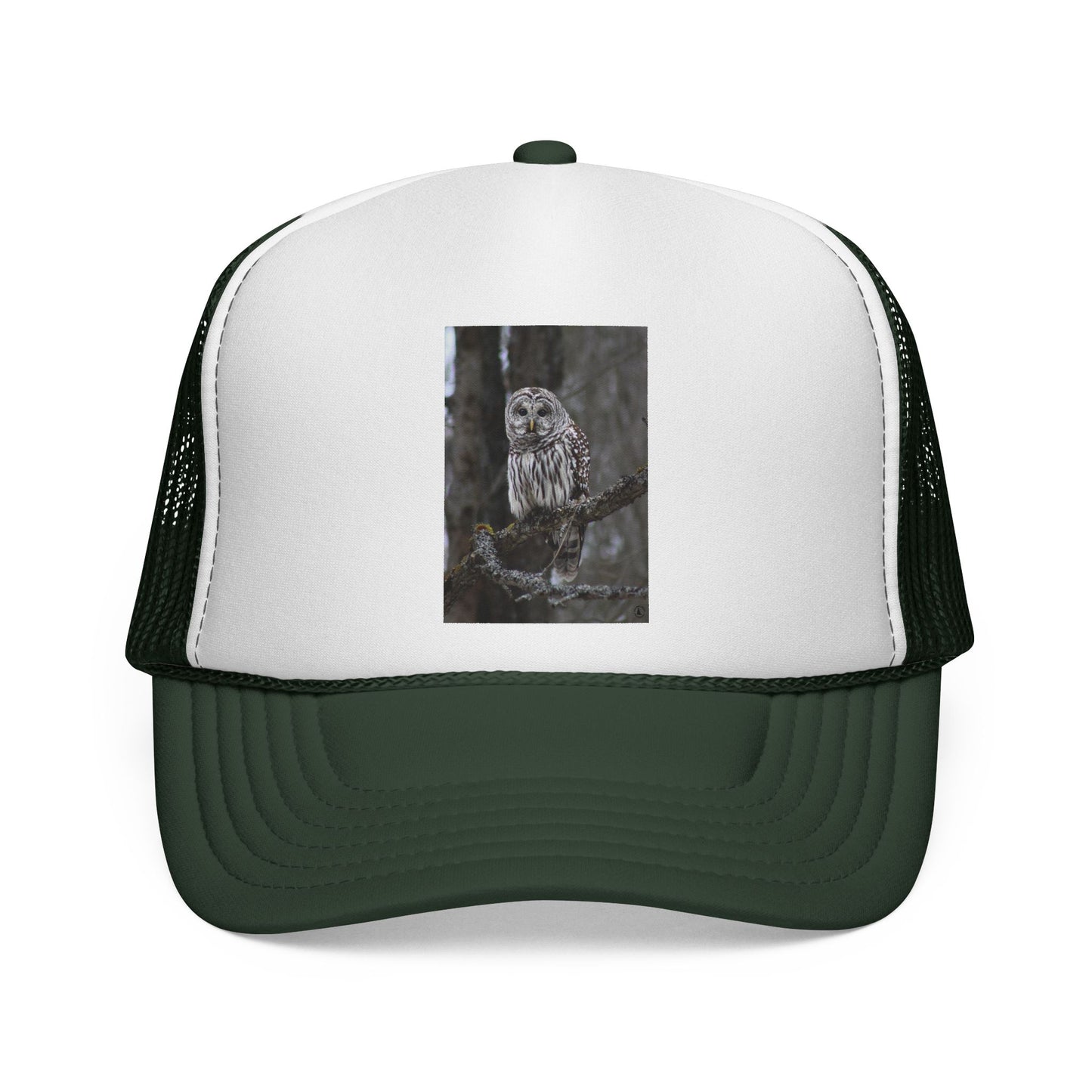 Owl Photo Trucker Cap — Rustic Forest Wildlife Hat