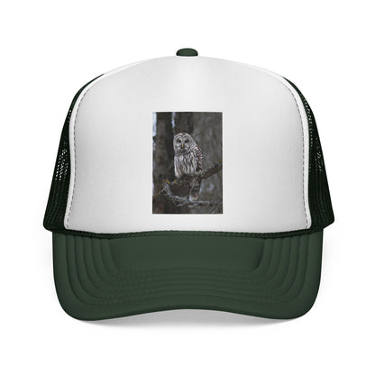Owl Photo Trucker Cap — Rustic Forest Wildlife Hat