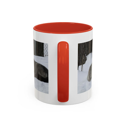 Wolf Pair Accent Coffee Mug – Winter Wildlife Photo Mug (11/15 oz)