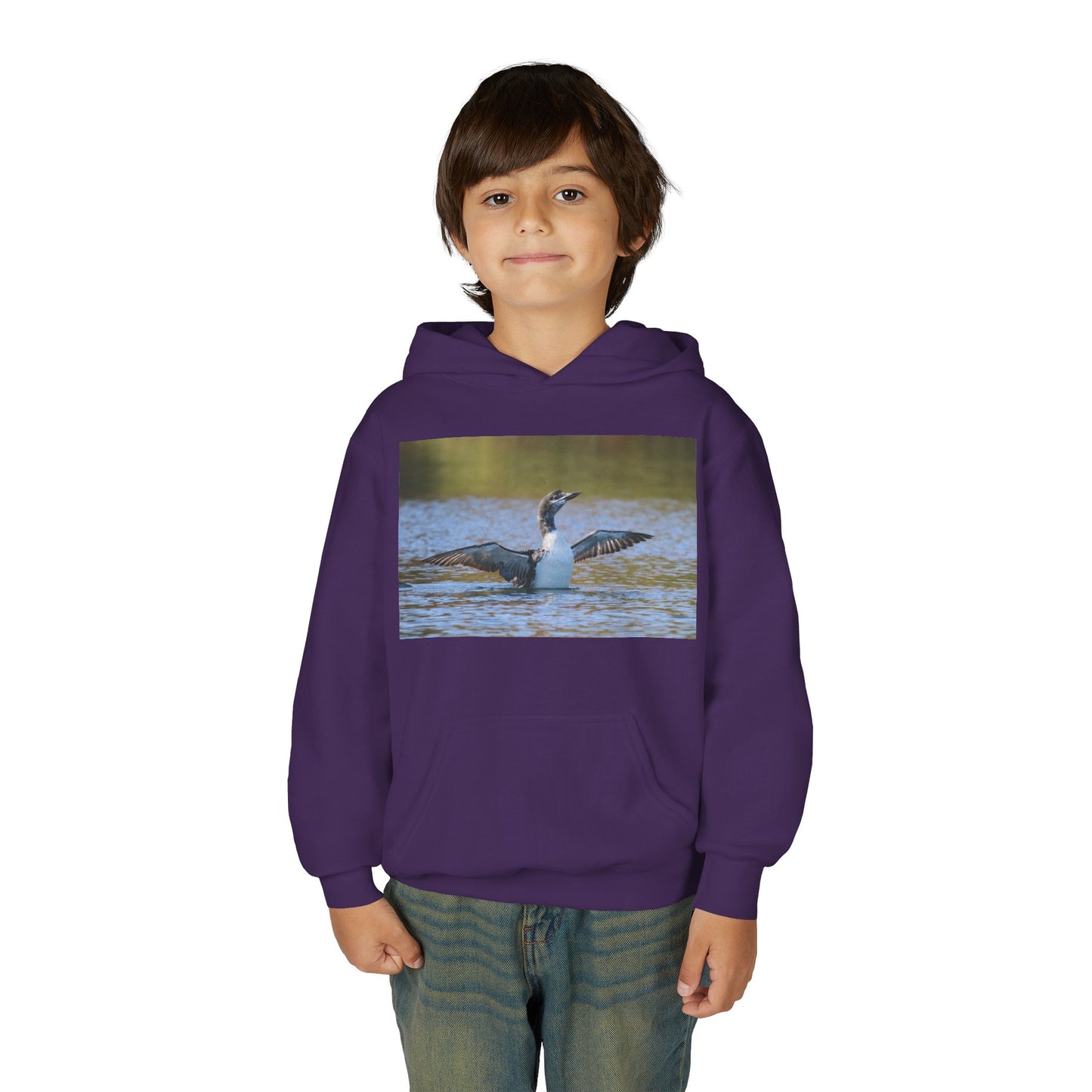 Youth Hoodie with Loon Photo – Nature Birdwatching Pullover
