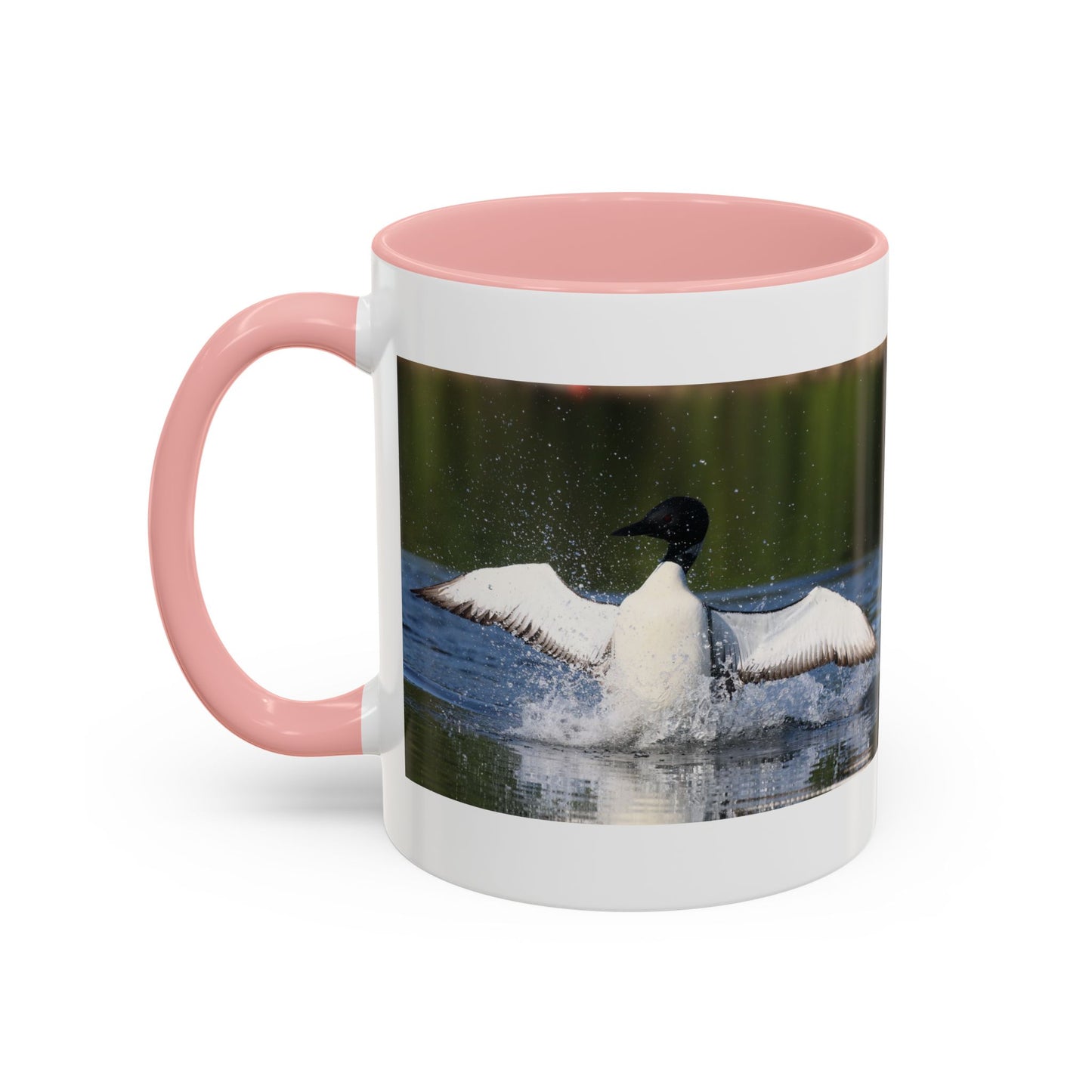 Loons Taking Off Accent Coffee Mug — Wildlife Nature Bird Lover Gift