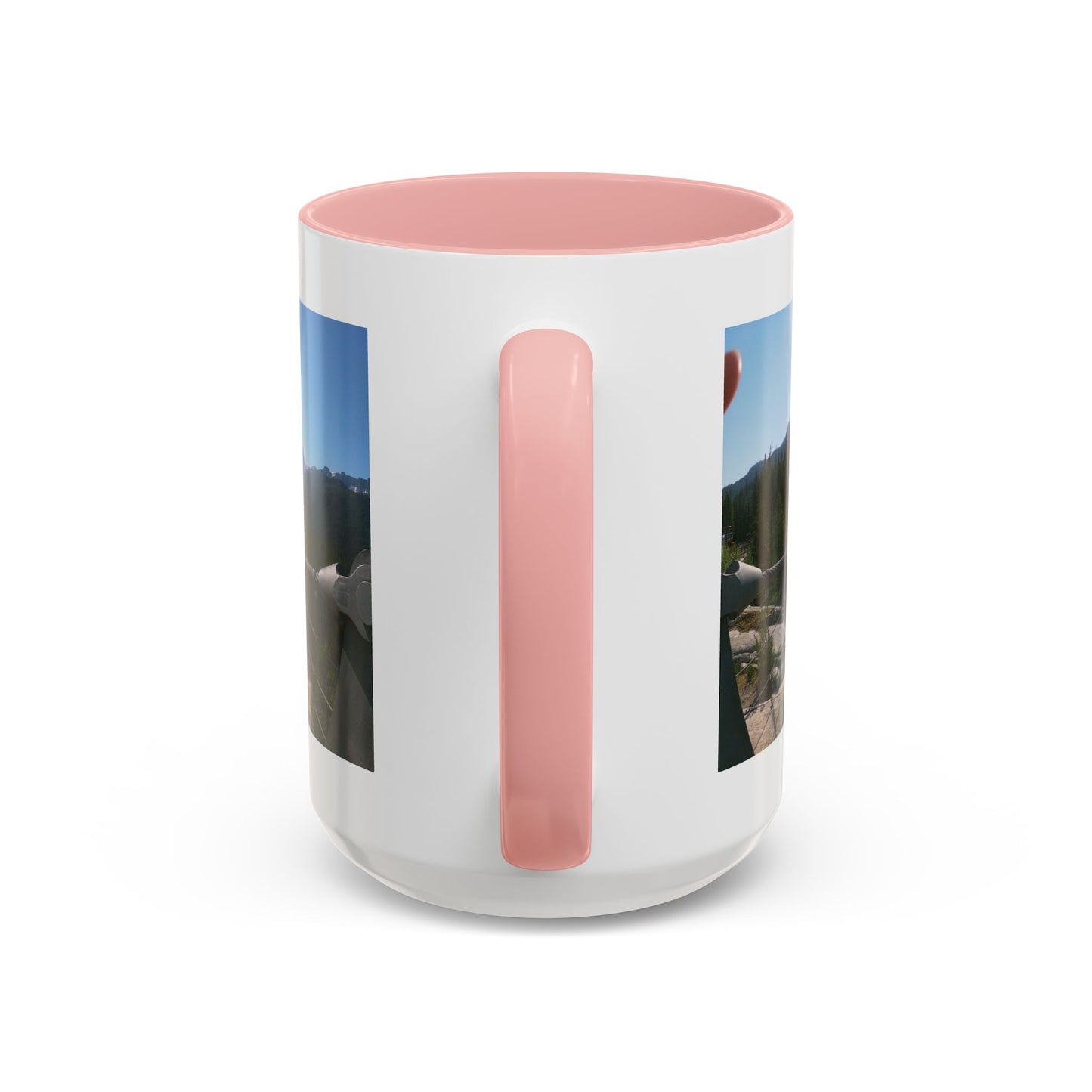 Bridge Trail Scenic Coffee Mug — Mountain Suspension Bridge Photo Accent Mug