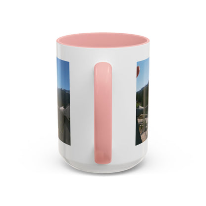 Bridge Trail Scenic Coffee Mug — Mountain Suspension Bridge Photo Accent Mug