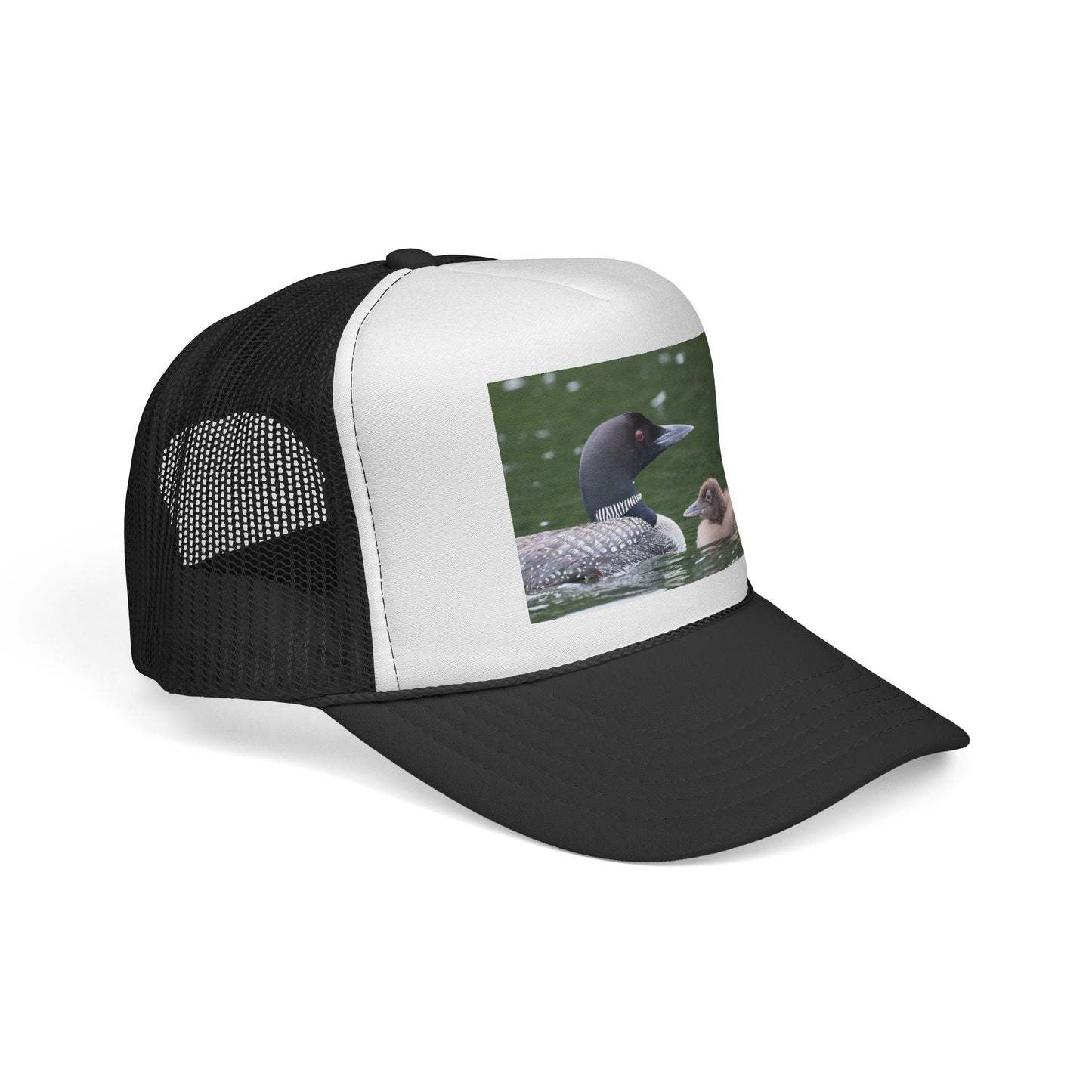 Loon & Chick Trucker Hat — Wildlife Nature Cap for Bird Lovers