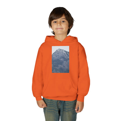 Mountain Peak Youth Hoodie — Winter Snow Scenic Graphic Sweatshirt